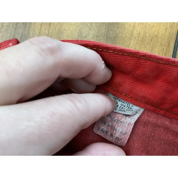 VINTAGE MARITHE FRANCOIS GIRBAUD RED JEANS 90’s WOMENS SIZE 13/14 MADE IN USA - Picture 6 of 13